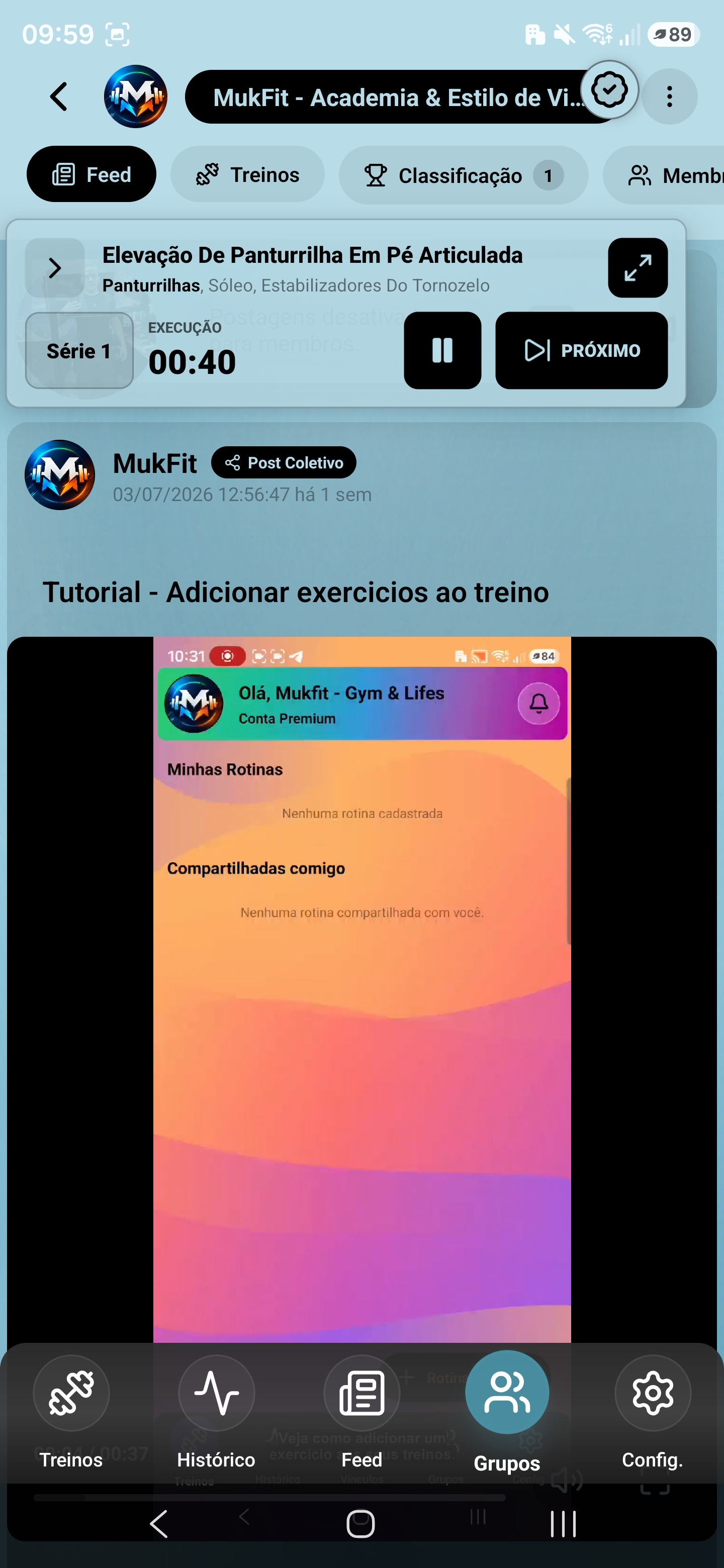 Tutoriais dentro do app